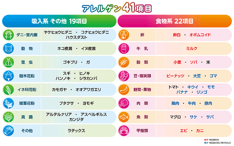 アレルゲン41項目